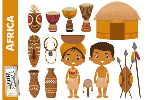 Download Africa Clipart Zulu Tribe DIgital Clip - Africa Collection